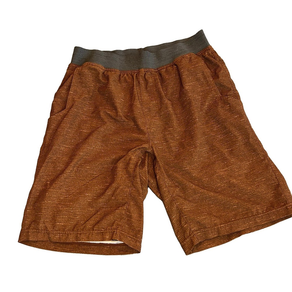 Men's Prana Mojo 10" Lightweight Stretch Shorts Dark Orange / Rust Small EUC